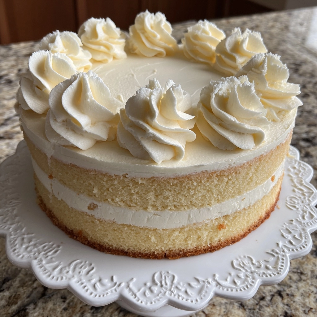 Fantastic Vanilla Velvet Cake with Creamy Frosting Recipe - Recipe Image