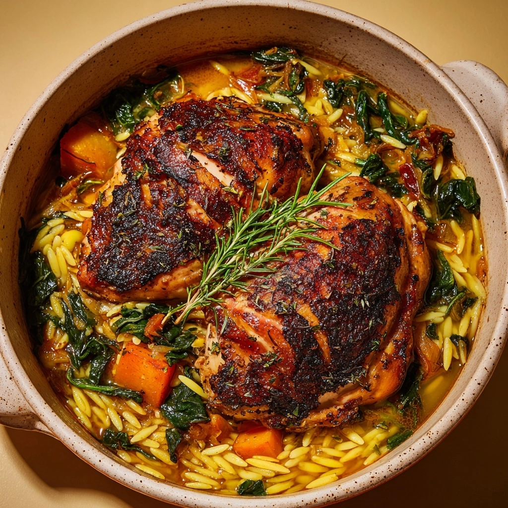 Chicken in a Pot with Lemon and Orzo: An Incredible Essential Recipe - Recipe Image