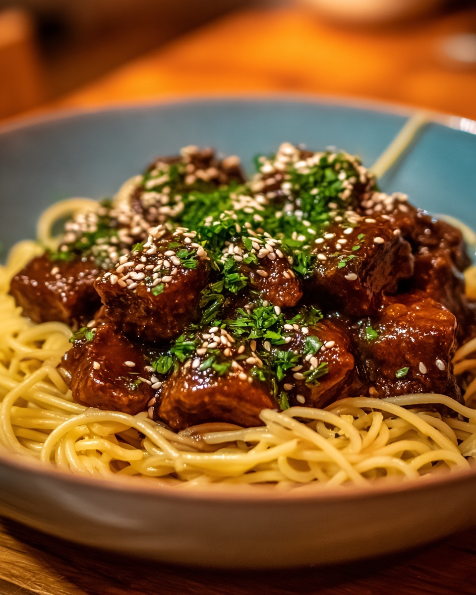 Sweet and Spicy Garlic Steak Pasta Recipe - Recipe Image