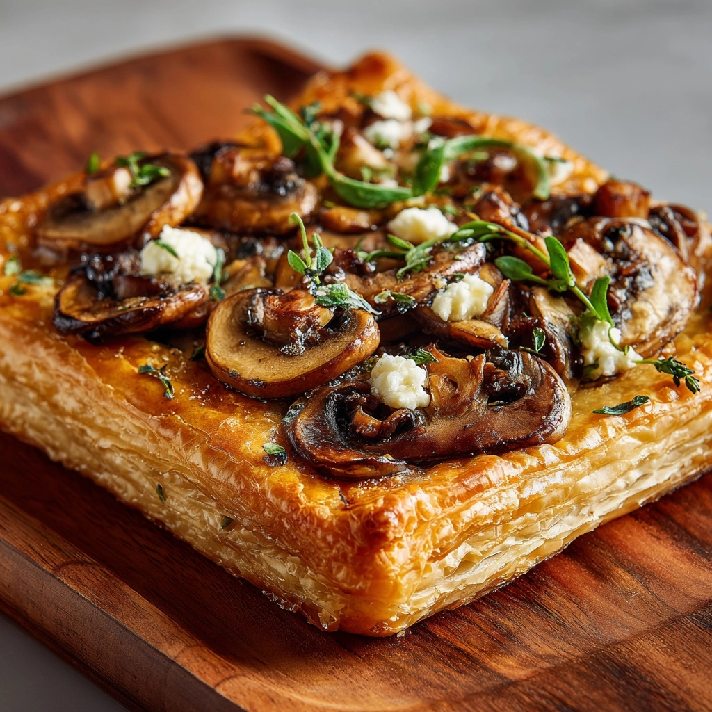Mushroom Shallot and Herbed Goat Cheese Tarts Recipe - Recipe Image