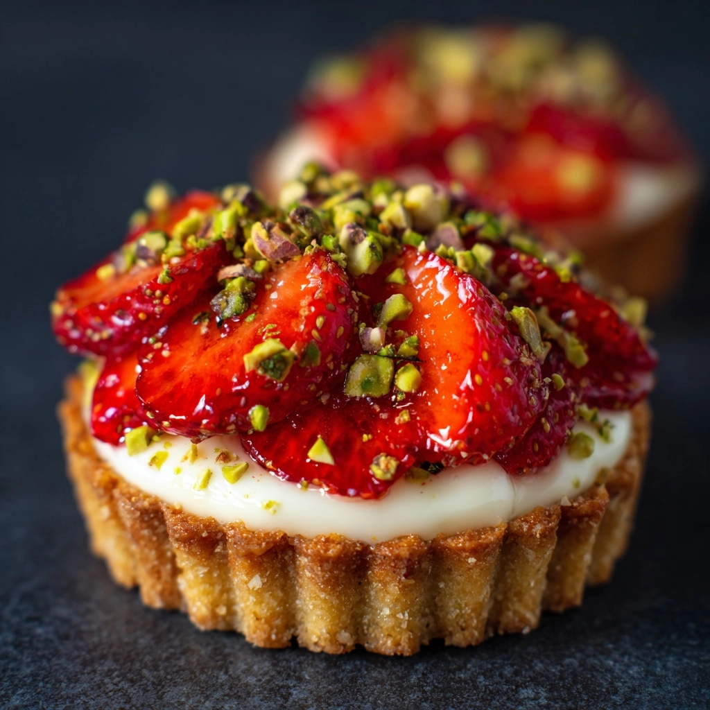 Mini Strawberry-Pistachio Mascarpone Tarts Recipe - Recipe Image