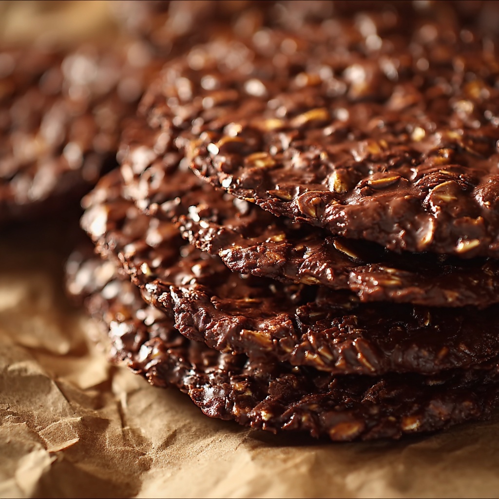 No-Bake Chocolate Oat Cookies Recipe - Recipe Image