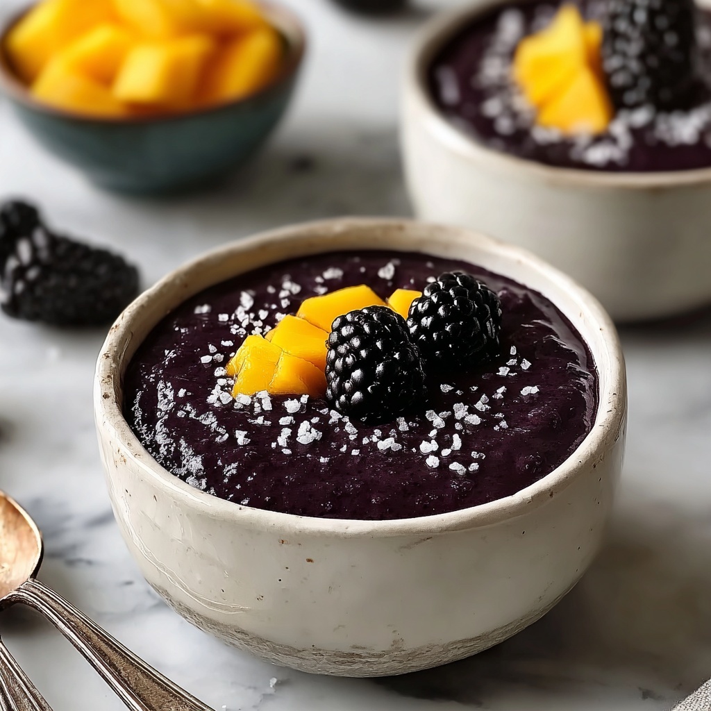 Thai Black Sticky Rice Pudding with Coconut and Mango Recipe - Recipe Image