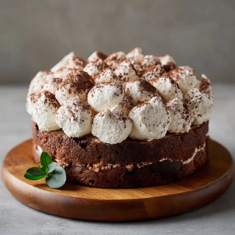 Hot Chocolate Meringue Cake Recipe