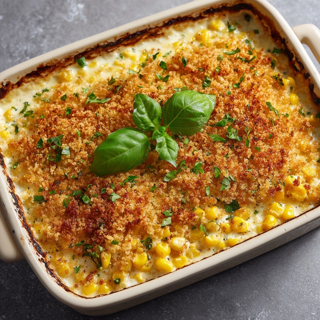 Honey-Glazed Corn Casserole with a Crispy Parmesan Crust Recipe - Recipe Image