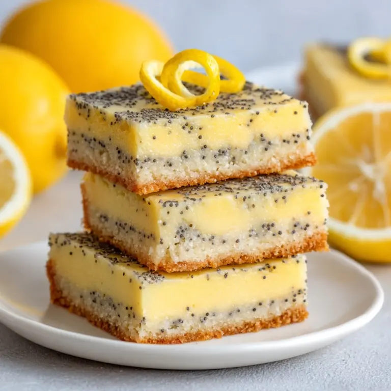 Low Sugar Lemon Poppy Seed Greek Yogurt Bars Recipe
