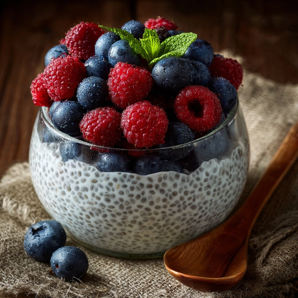 Chia Seed Pudding with Coconut Milk and Berries Recipe - Recipe Image