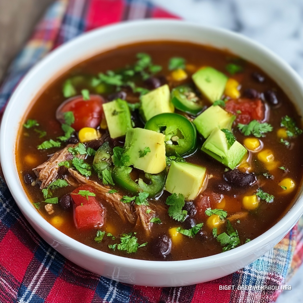 Spicy Chicken and Black Bean Spanish Soup Recipe - Recipe Image