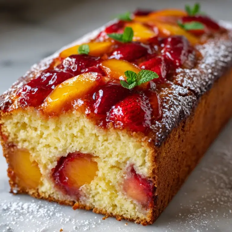 Refreshing Strawberry Peach Loaf Cake Recipe