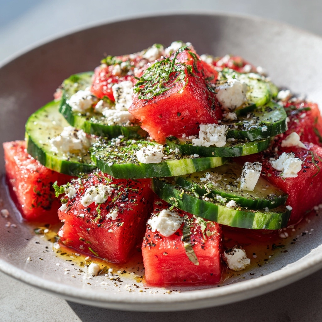 Watermelon Cucumber Feta Salad Recipe - Recipe Image