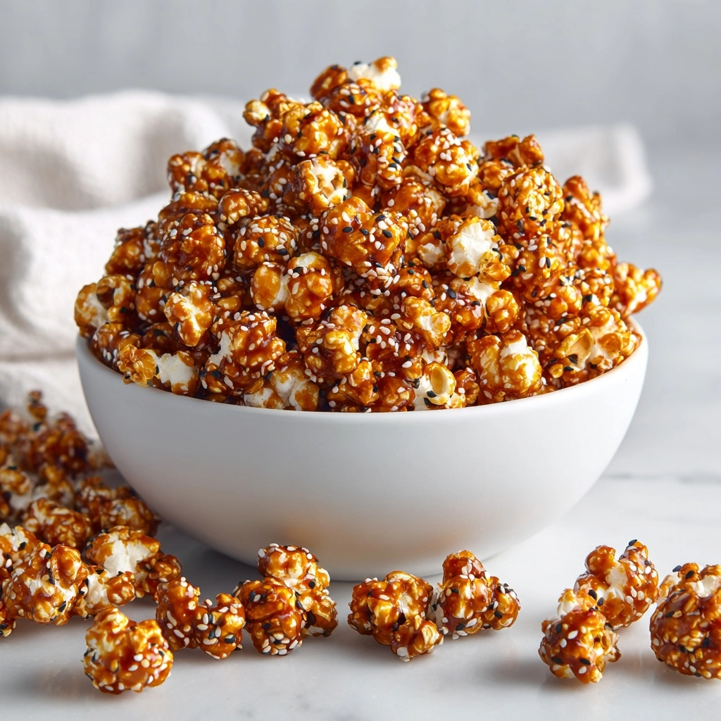 Gochujang Caramel Popcorn with Sesame Seeds Recipe - Recipe Image