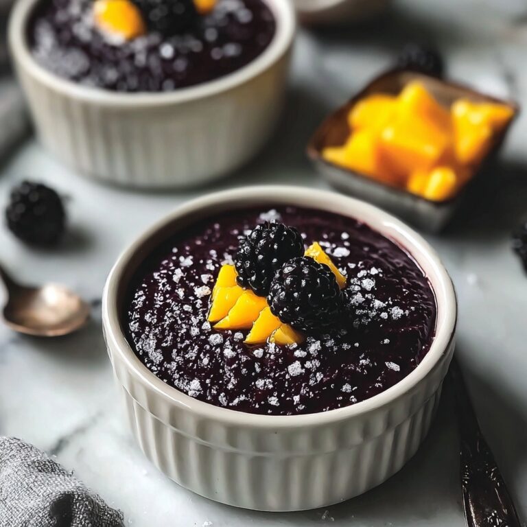 Thai Black Sticky Rice Pudding with Coconut and Mango Recipe