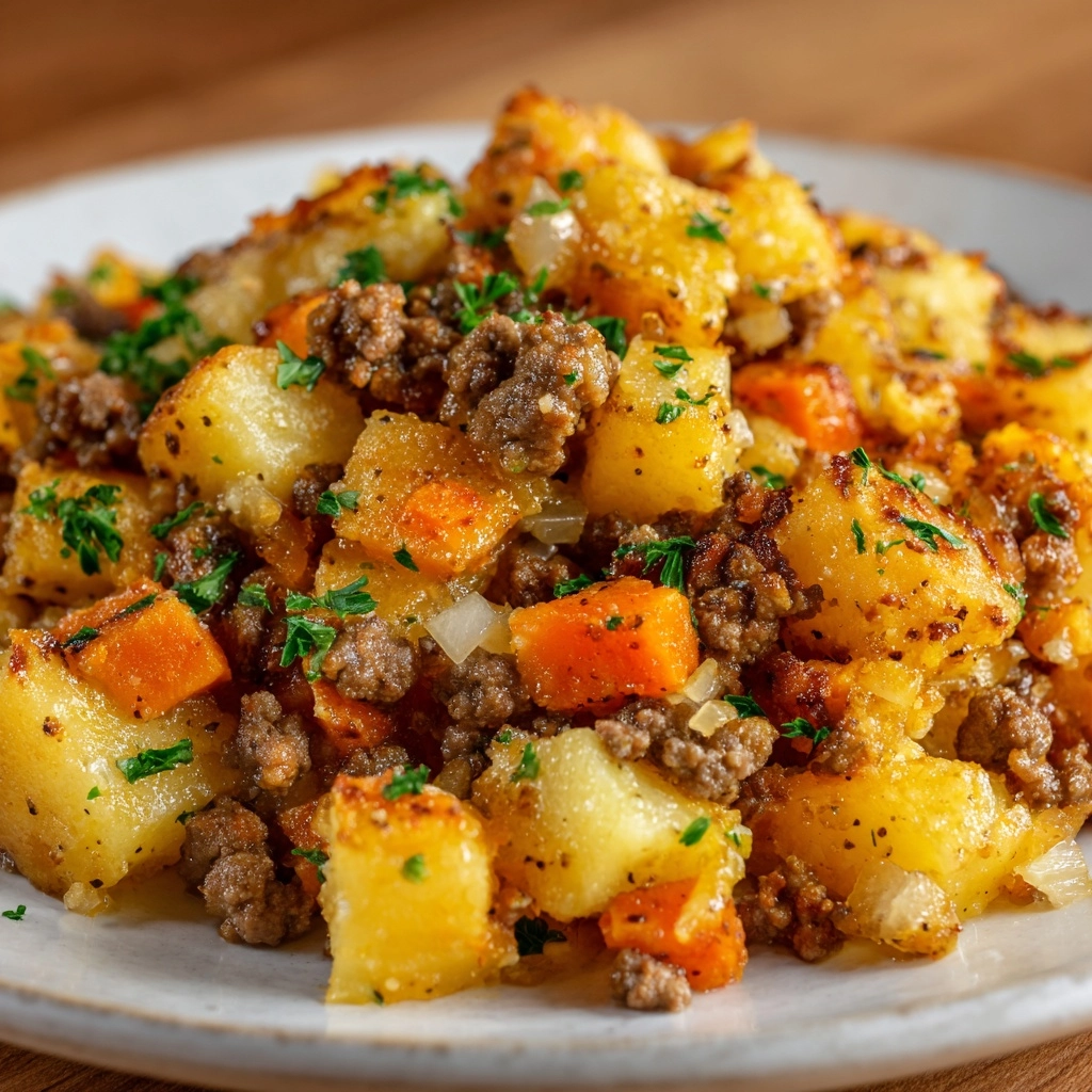 Ground Beef and Potatoes Skillet Dinner Recipe - Recipe Image
