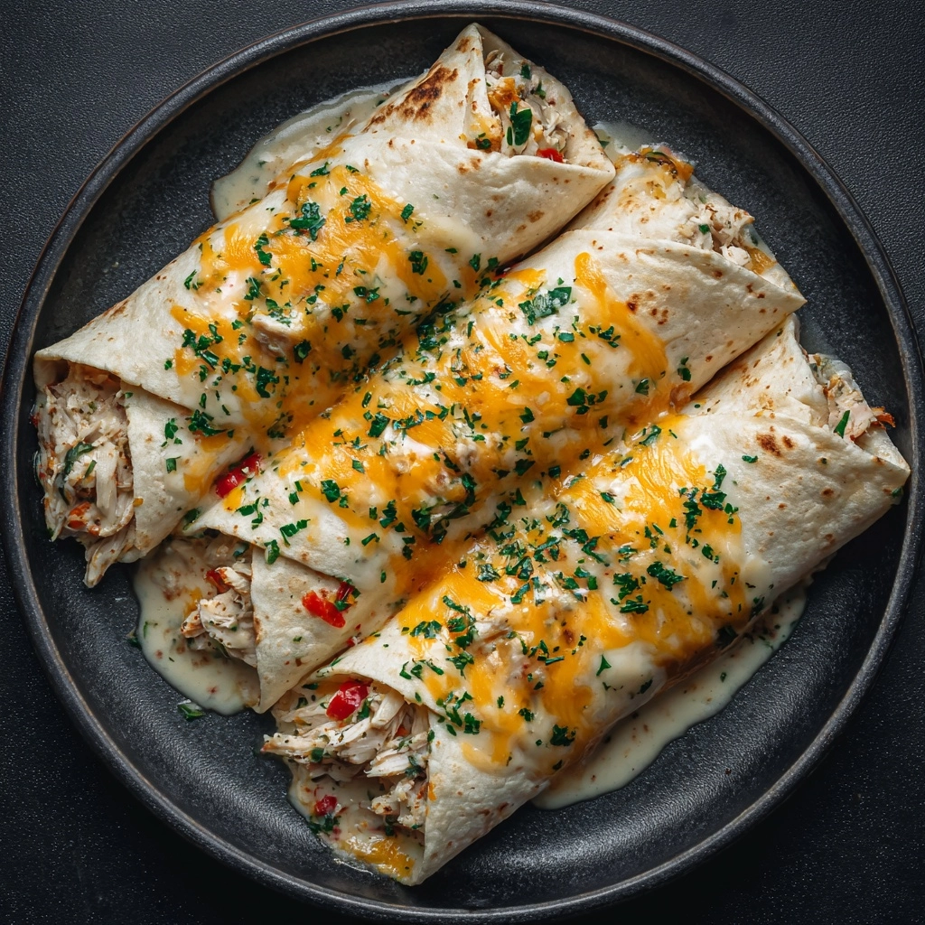 Cheesy Garlic Chicken Wraps Recipe - Recipe Image