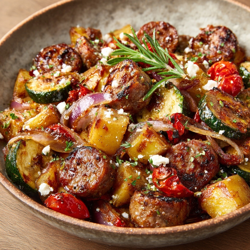 Summer Sausage Skillet with Andouille Sausage Recipe - Recipe Image