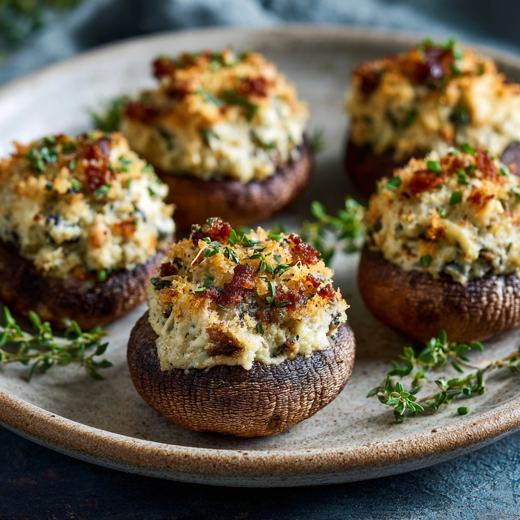 Best Christmas Stuffed Mushrooms Recipe - Recipe Image