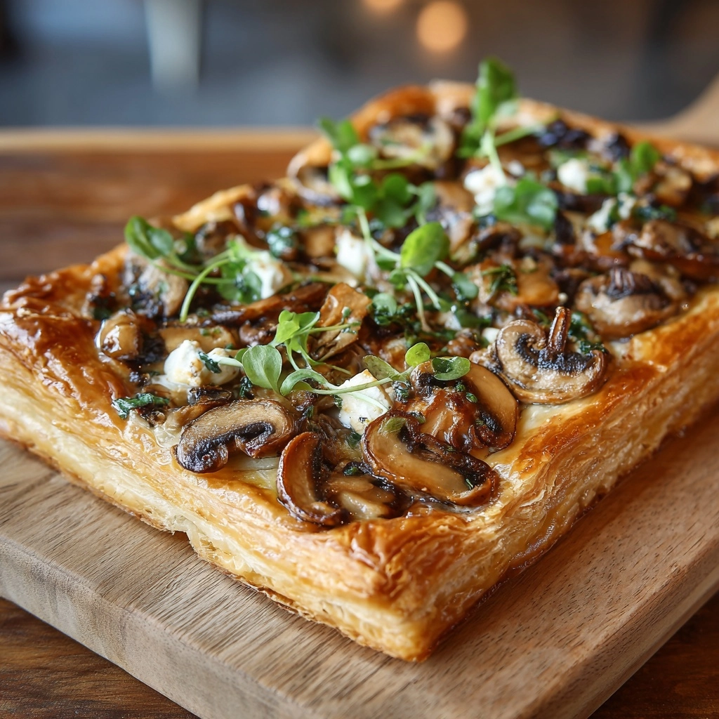 Mushroom Shallot and Herbed Goat Cheese Tarts Recipe - Recipe Image