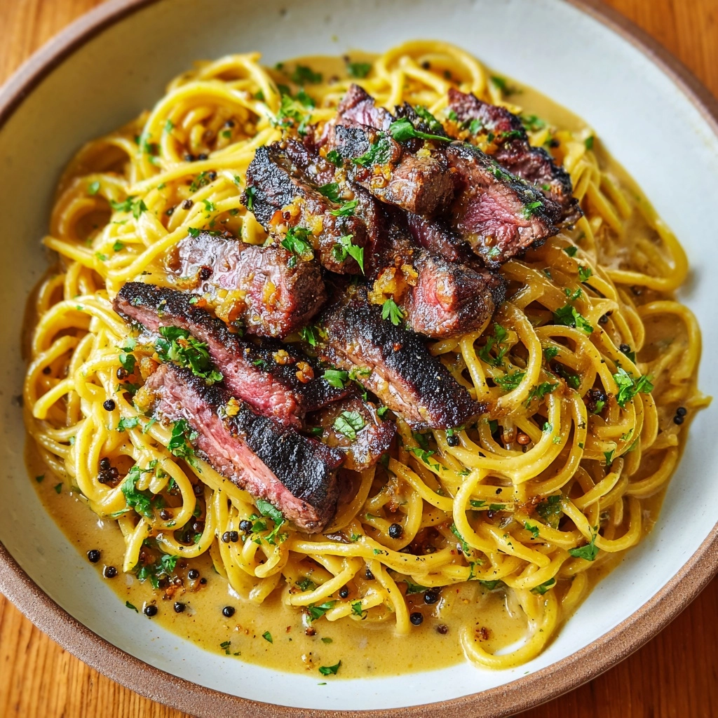 Garlic Butter Steak Lightning Noodles Recipe - Recipe Image
