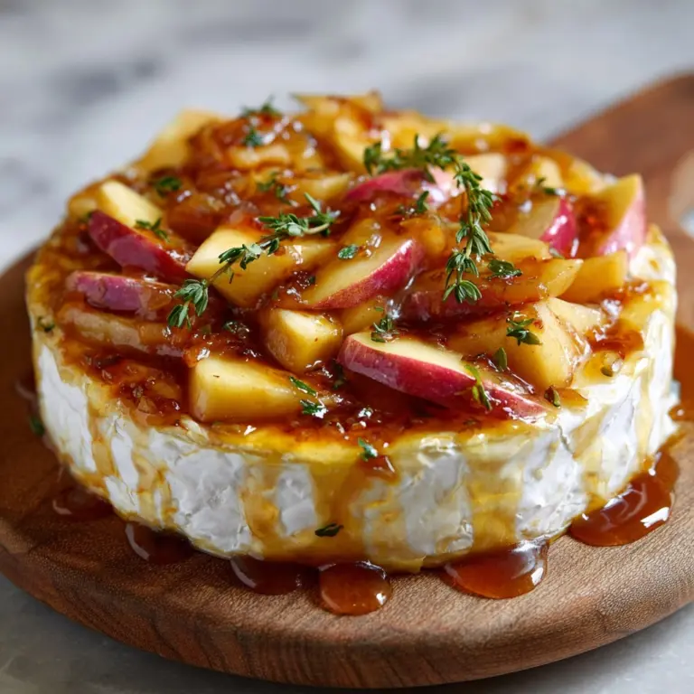 Golden Baked Brie with Caramelized Apples and Thyme Recipe