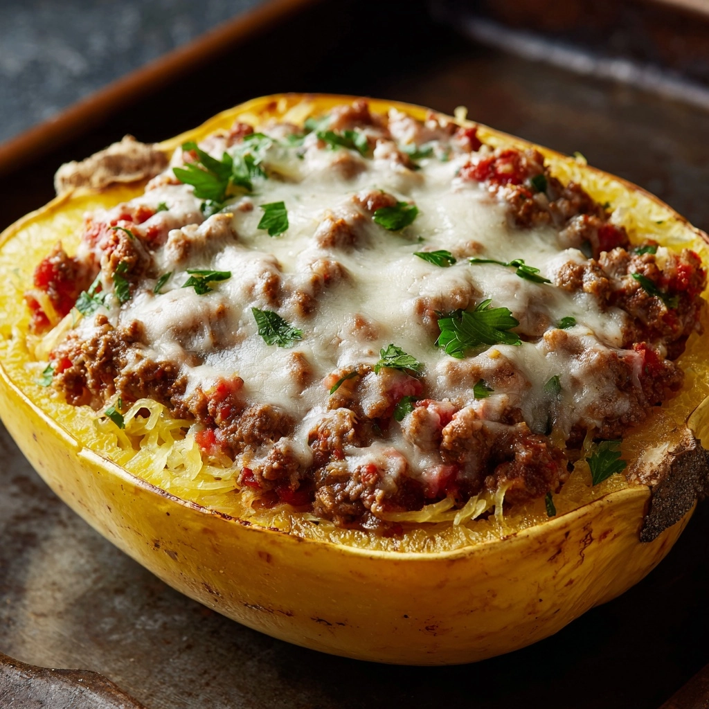 Cheesy Sausage-Stuffed Spaghetti Squash Recipe - Recipe Image