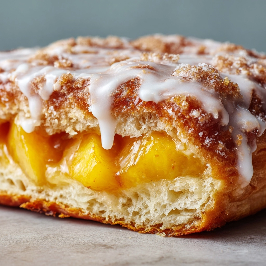 Spiced Peach Cobbler Cinnamon Rolls with Creamy Frosting Recipe - Recipe Image