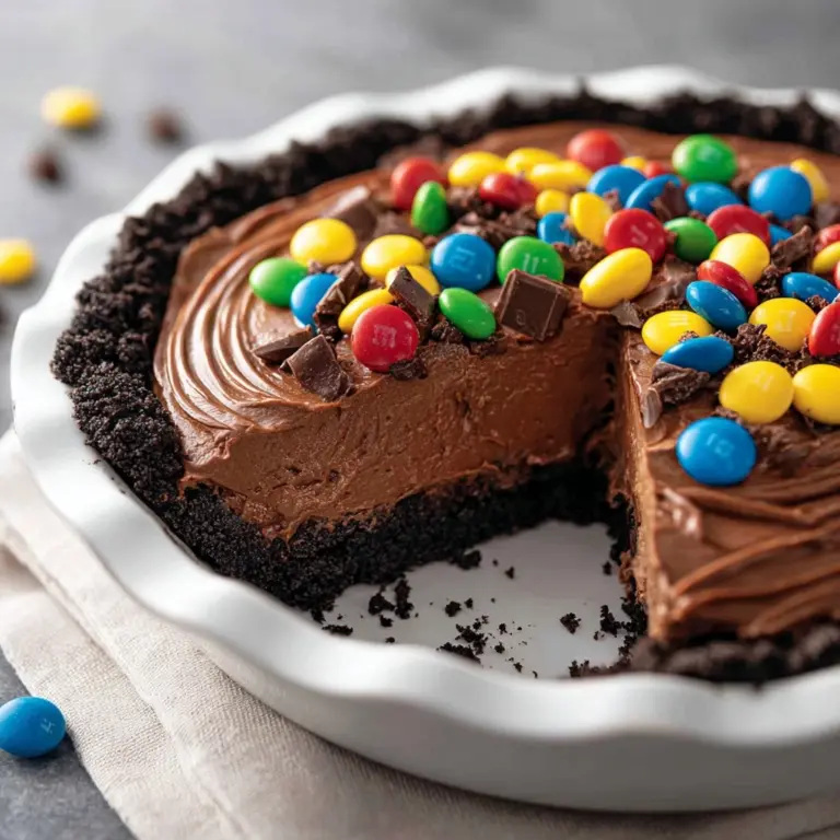 No-Bake Chocolate M&M Pie Recipe