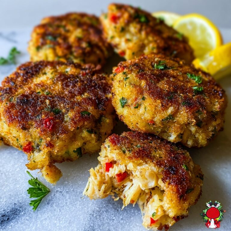 Crab Cakes with Red Bell Pepper and Parsley Recipe