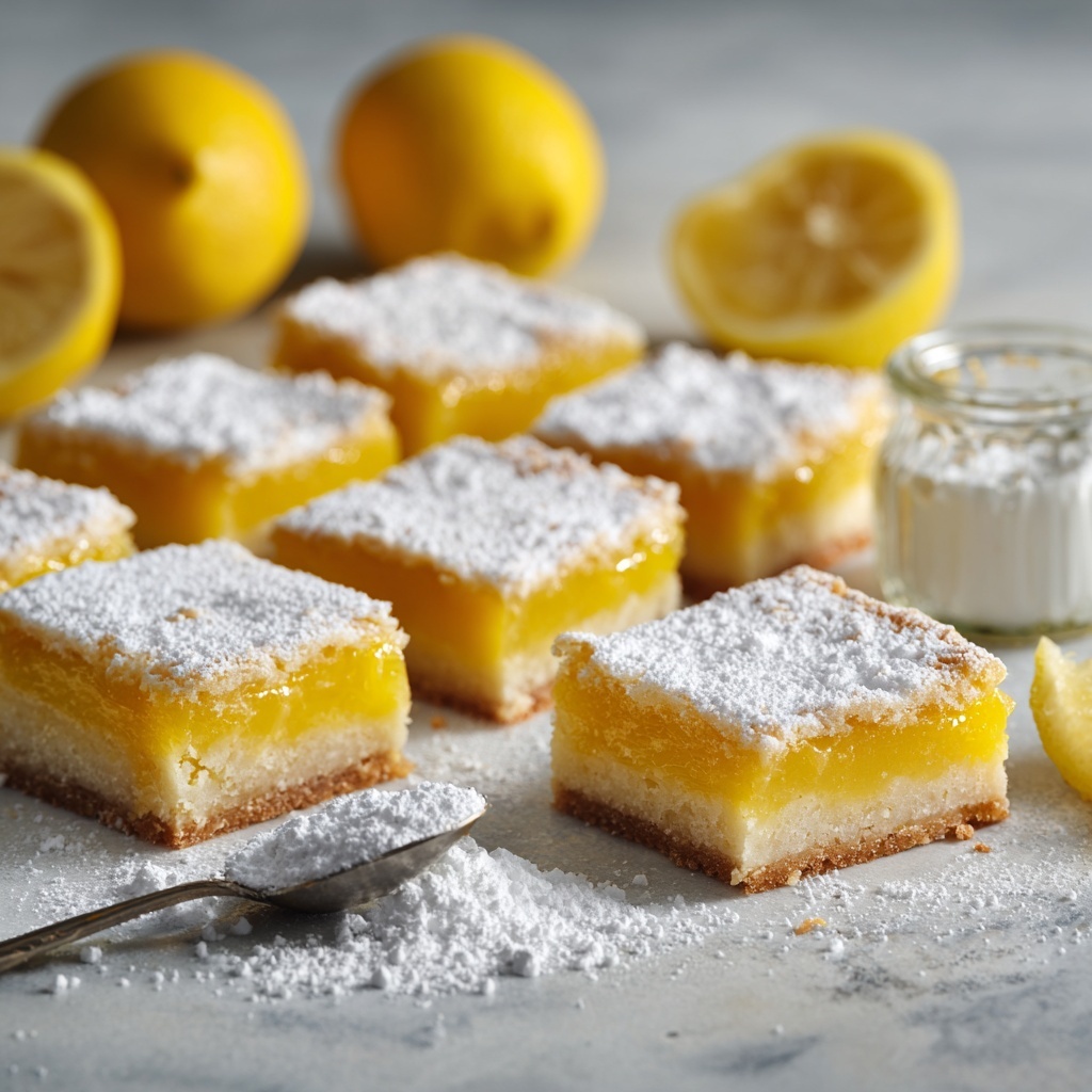 Lemon Bars with Powdered Sugar Recipe - Recipe Image