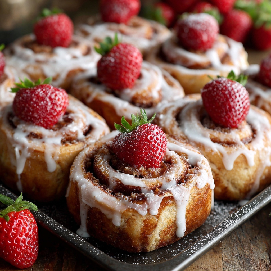 Strawberry Cheesecake Cinnabon Rolls Recipe - Recipe Image