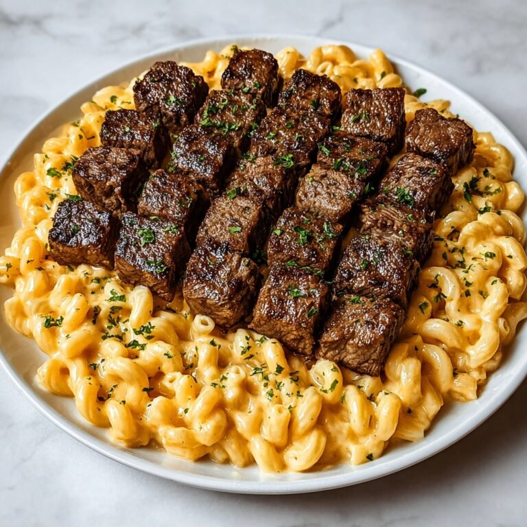 Juicy Garlic Butter Steak Bites with Spicy Cajun Alfredo Pasta Recipe