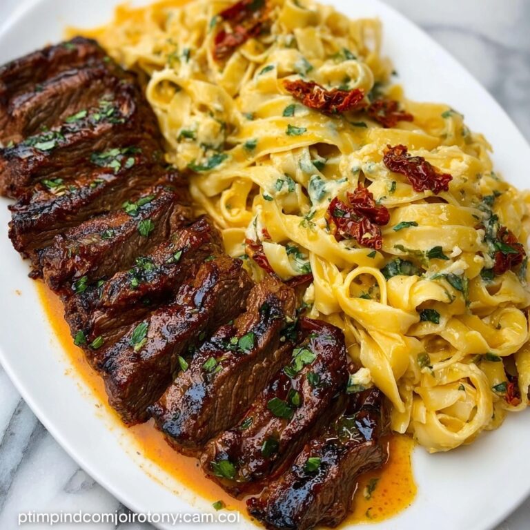 Spicy Cajun Steak with Parmesan Fettuccine Pasta Recipe
