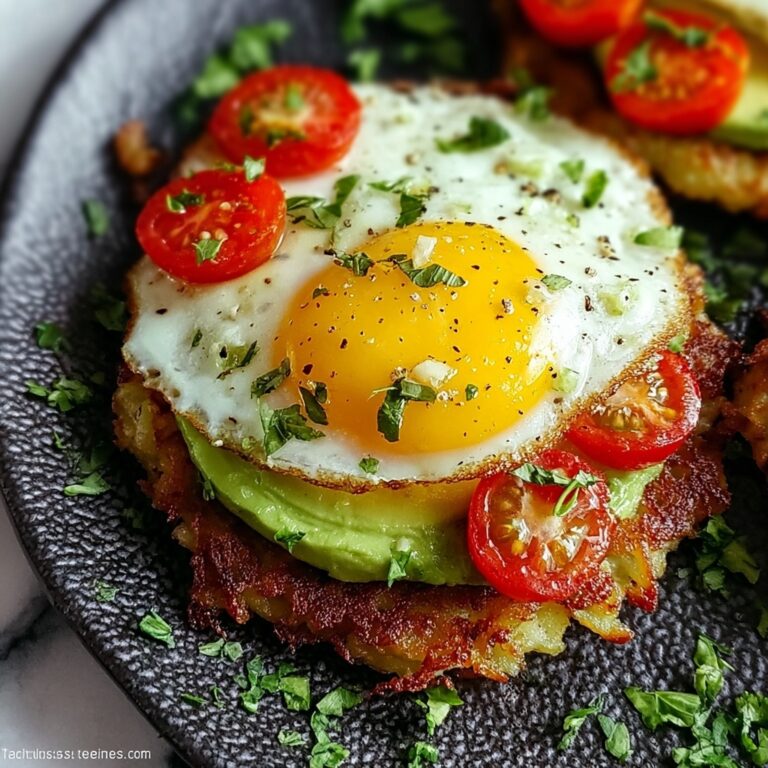 Indulgent Avocado Hash Brown Toast with a Spicy Kick Recipe
