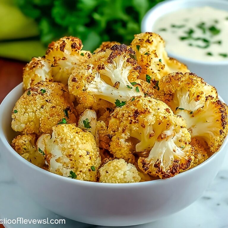 Crispy Baked Cauliflower Bites with Garlic Sauce Recipe