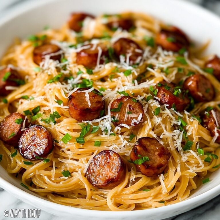 Sticky Honey Garlic Sausage Pasta Recipe