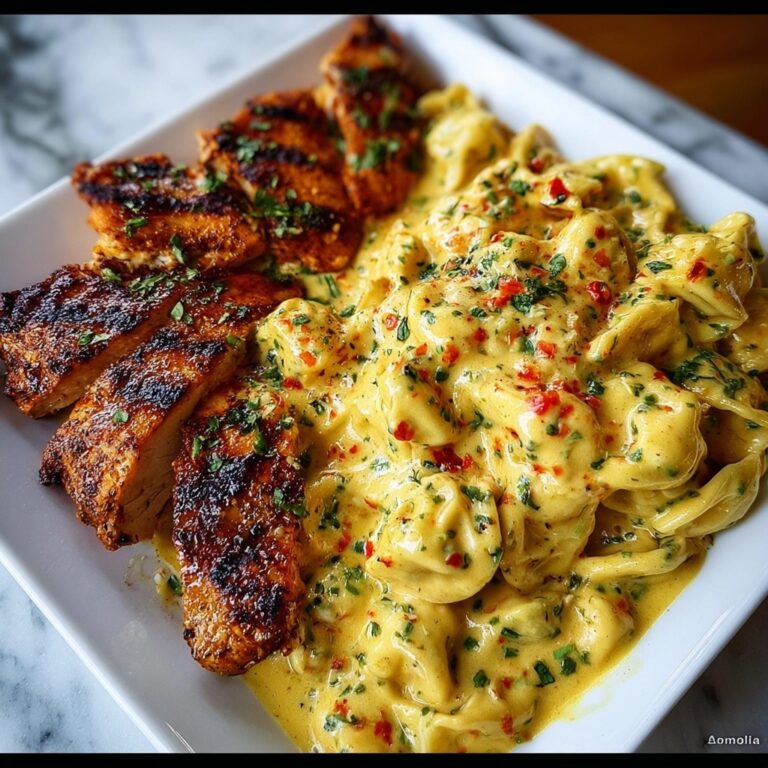 Spicy Garlic Chicken Tortellini in Cheesy Alfredo Cream Recipe