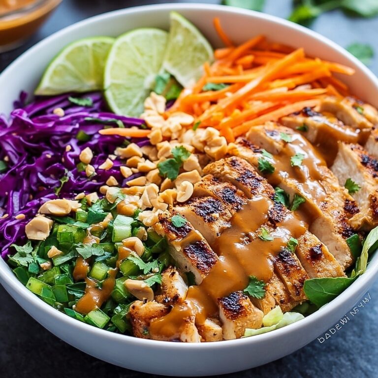 High Protein Thai Peanut Chicken Buddha Bowl Recipe