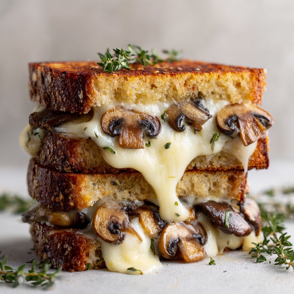 Garlic Mushroom Grilled Cheese Recipe - Recipe Image